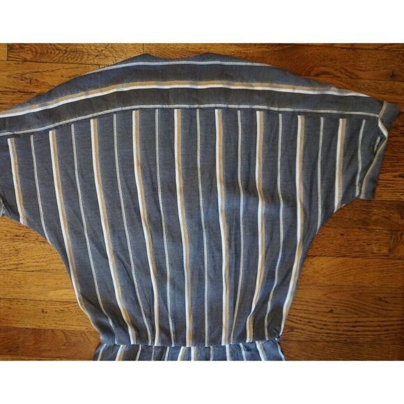 Maje Gray Pandora Striped Jacquard Short Sleeve Jumpsuit - Size 2 - Picture 13 of 16